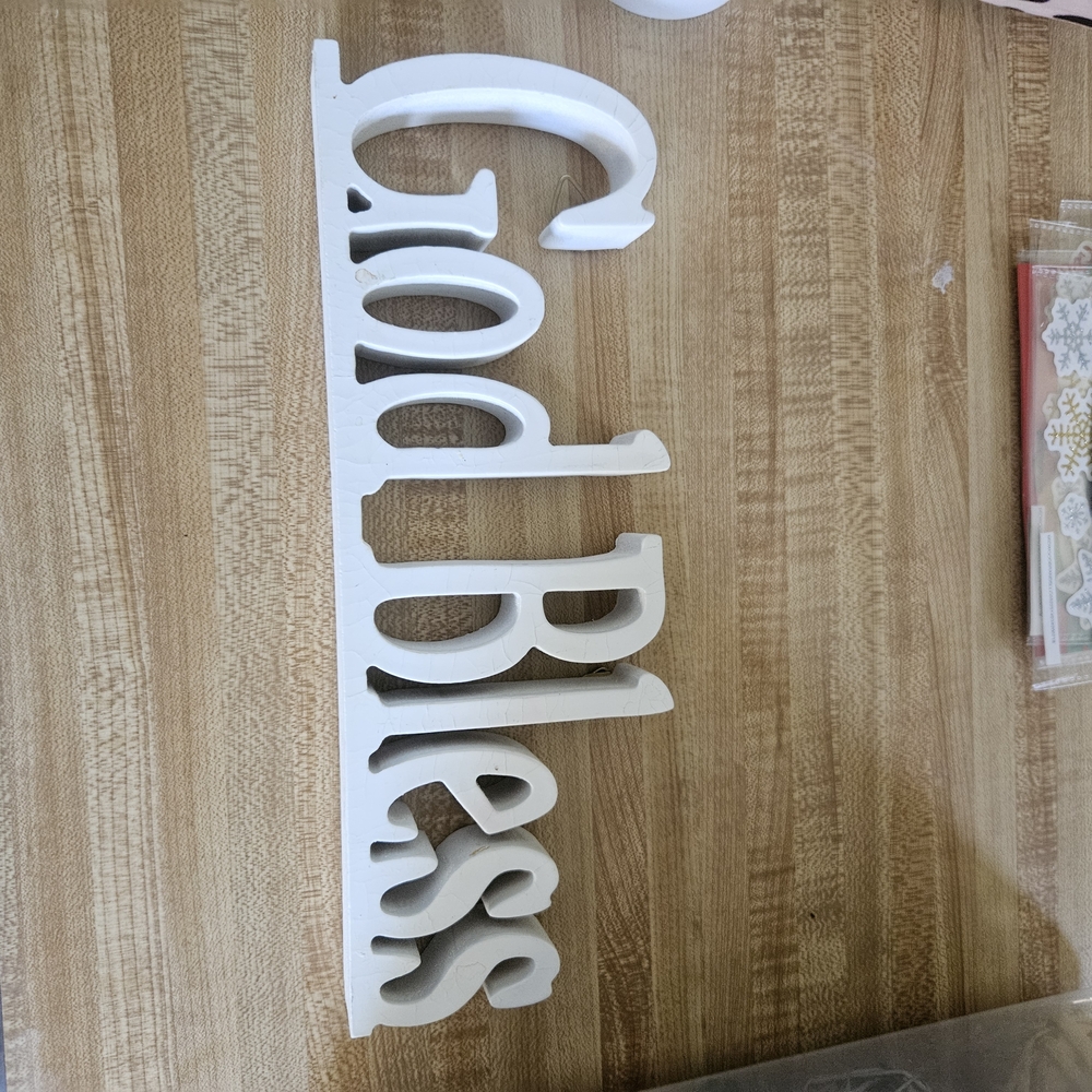 Hobby Lobby White 'God Bless' Wall Accent